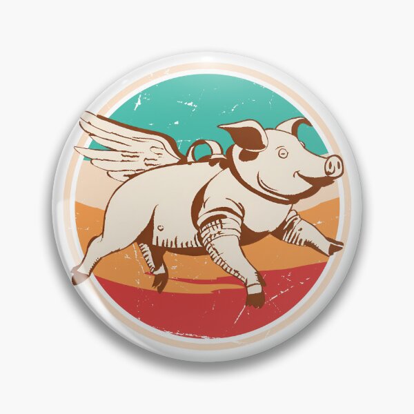 Item preview, Vintage Flying Pig: Soaring Swine in Sepia Tone T-Shirt designed and sold by GorinART.