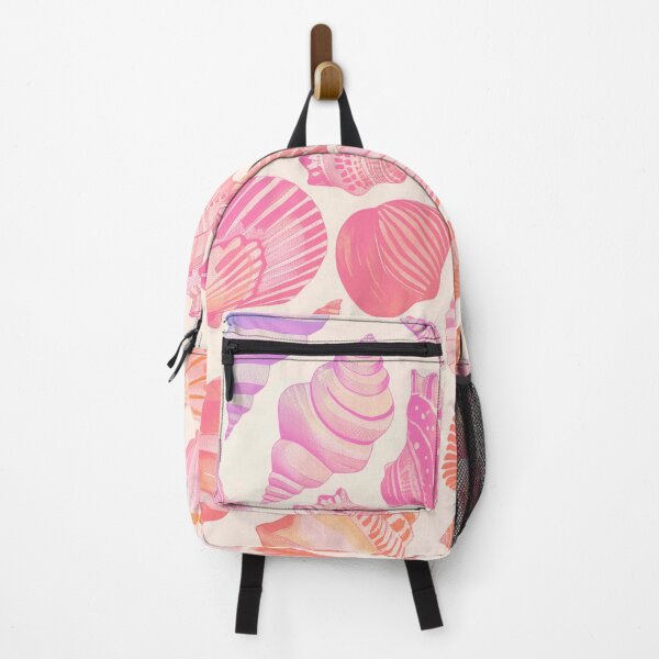 Item preview, Whimsical Pink Seashells with Rainbow Accents - By The Seashore designed and sold by Gourmet Neko Art | .