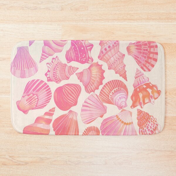 Item preview, Whimsical Pink Seashells with Rainbow Accents - By The Seashore designed and sold by Gourmet Neko Art | .