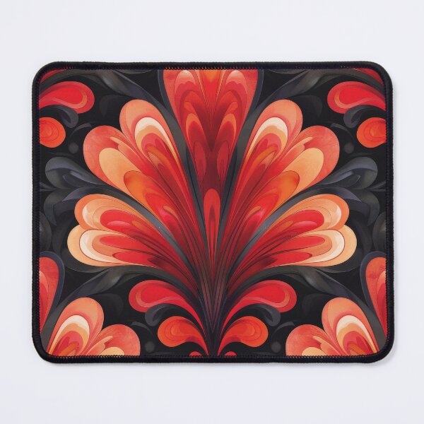 Item preview, Red And Orange Watercolor Floral Pattern On Black Background designed and sold by brandway.