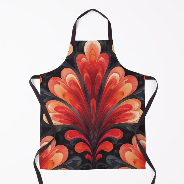Item preview, Red And Orange Watercolor Floral Pattern On Black Background designed and sold by brandway.