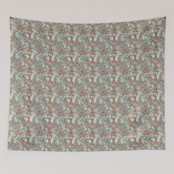 Item preview, Regal Monkeys Chinoiserie Pattern designed and sold by ZodiacKat.