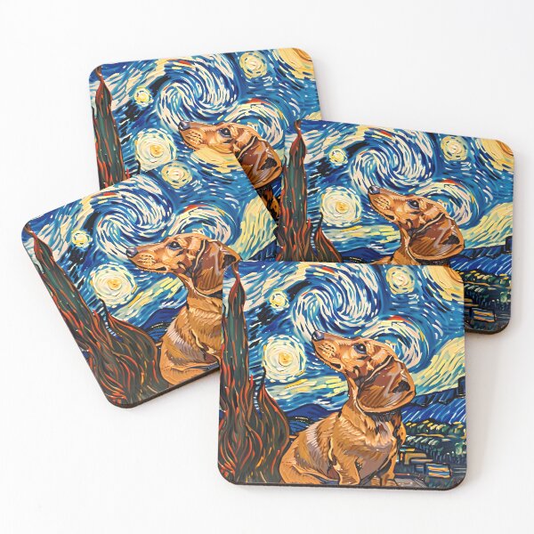Item preview, Starry Night Dachshund Van Gogh Dog designed and sold by Vangoholic.