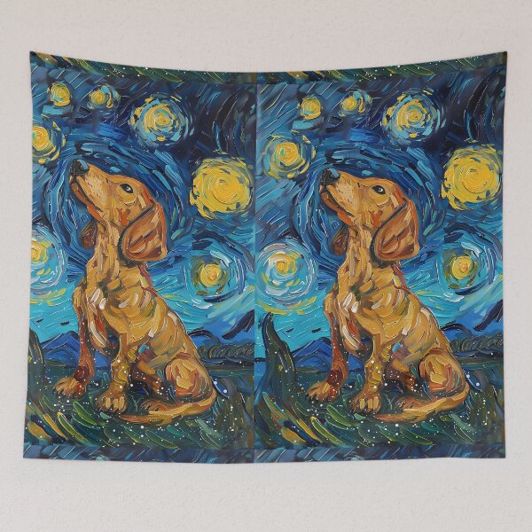 Item preview, Starry Night Dachshund Van Gogh Dog designed and sold by Vangoholic.