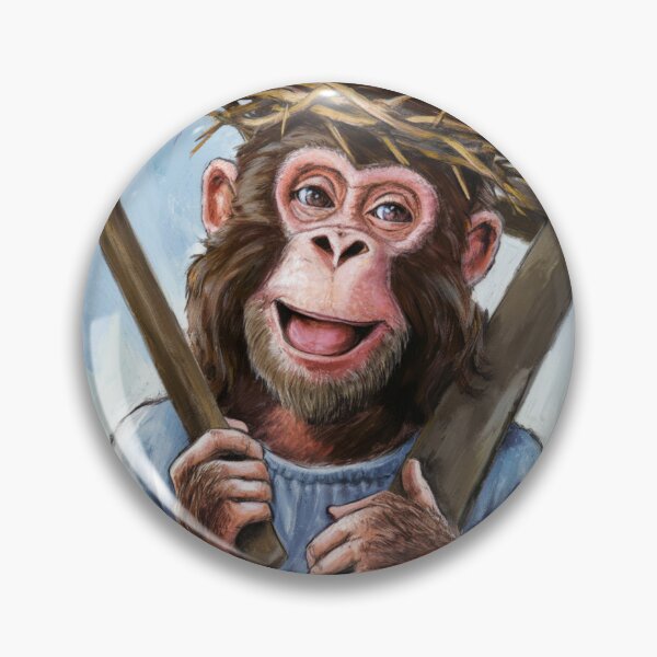 Item preview, JESUS MONKEY PAINTING ."christian monkey lovers  designed and sold by ChristianArt6.