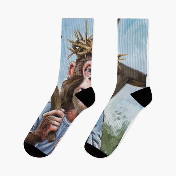 Item preview, JESUS MONKEY PAINTING ."christian monkey lovers  designed and sold by ChristianArt6.
