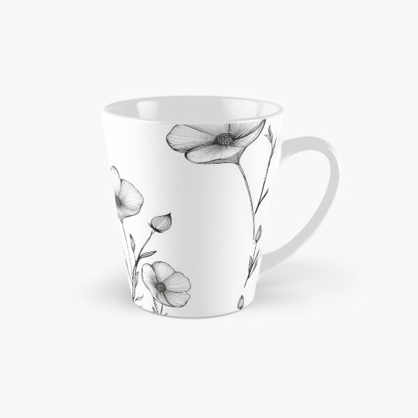 Item preview, Hand-Drawn Black and White Floral Illustration Featuring Delicate Wildflowers designed and sold by brandway.