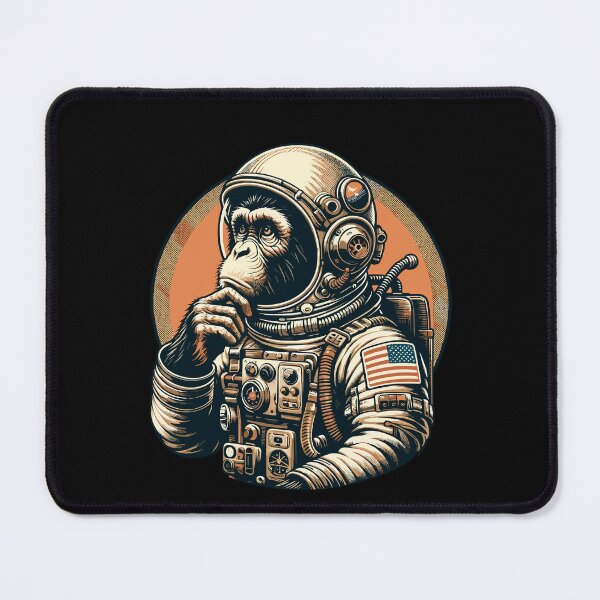 Item preview, Space Vintage Travel Astronaut Monkey Graphic Art designed and sold by Dressed For  Duty.