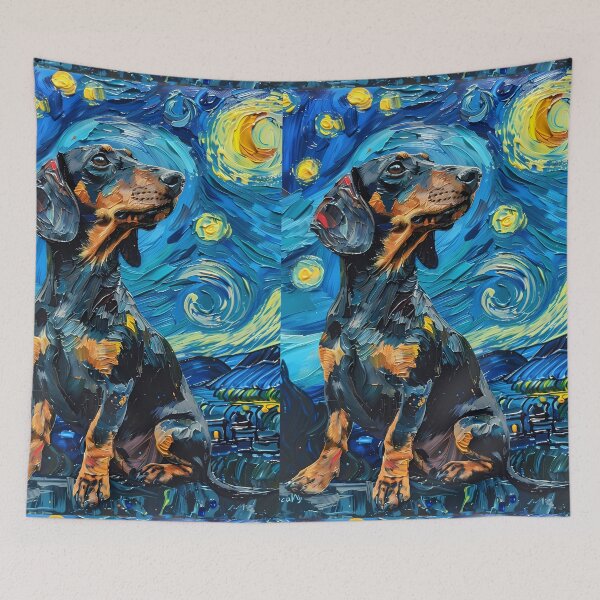 Item preview, Starry Night Dachshund Van Gogh Dog designed and sold by Vangoholic.