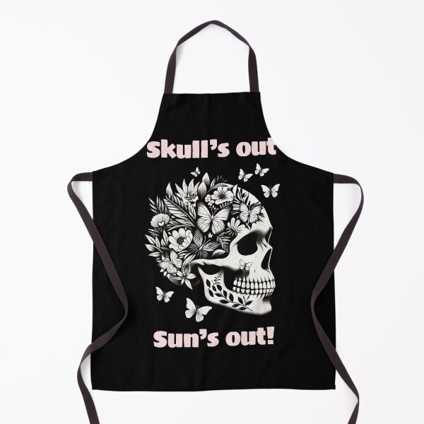 Item preview, Tropical Skull, “Skull’s out, sun’s out!”,monocrome, cool beach, leaves, flowers, butterflies designed and sold by Collagedream.
