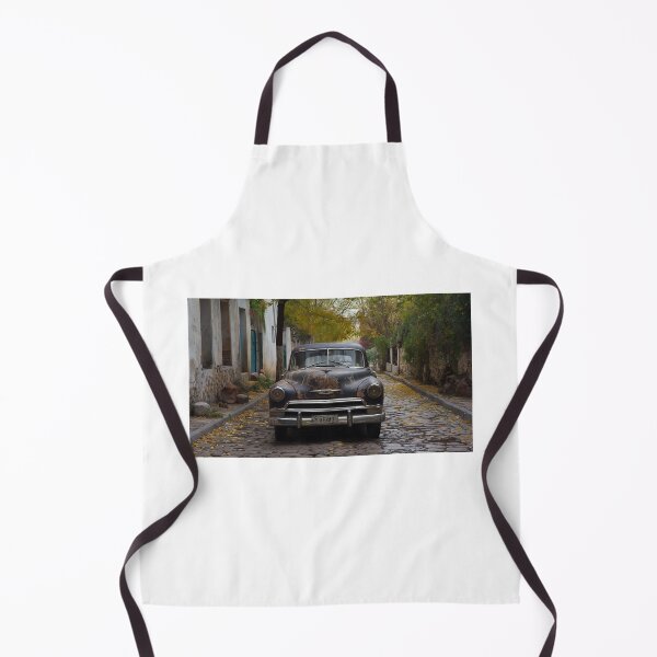 Item preview, an old, weathered car parked on a cobblestone street designed and sold by Love-Light-Bite.
