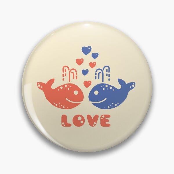 Item preview, Whales in love, red whale and blue whale designed and sold by Deepness2023.