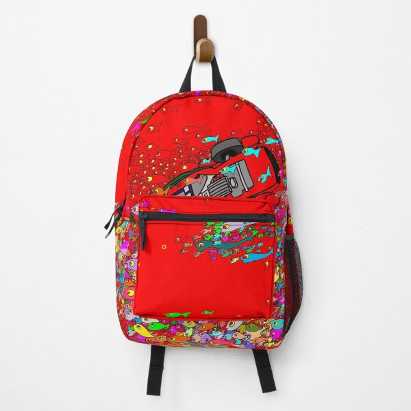Item preview, a flock of fish in various colors (Red) designed and sold by OceanArtStore.