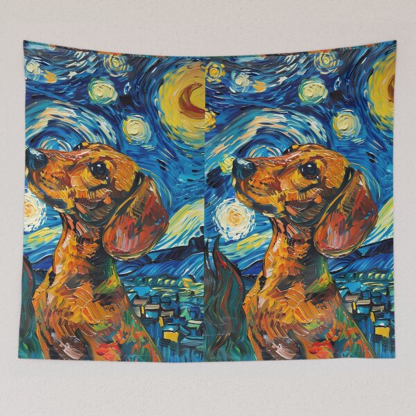 Item preview, Starry Night Dachshund Van Gogh Dog designed and sold by Vangoholic.