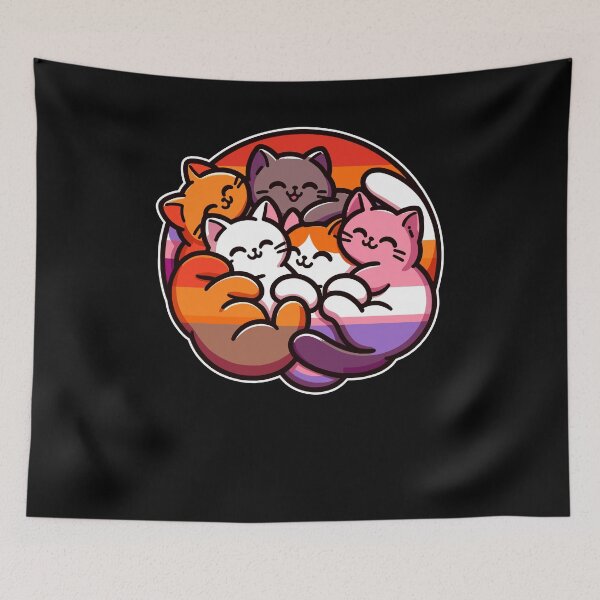 Item preview, LGBTQ Lesbian Pride Flag Cats Pile Lesbian Funny designed and sold by Dressed For  Duty.