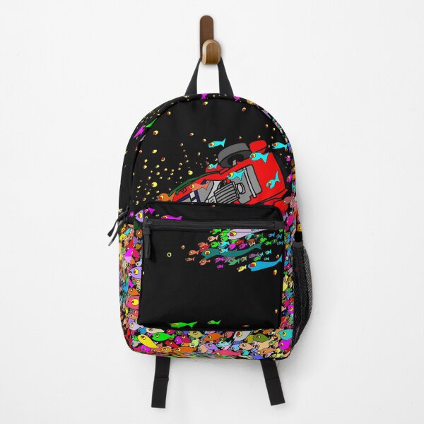 Item preview, a flock of fish in various colors (Black) designed and sold by OceanArtStore.