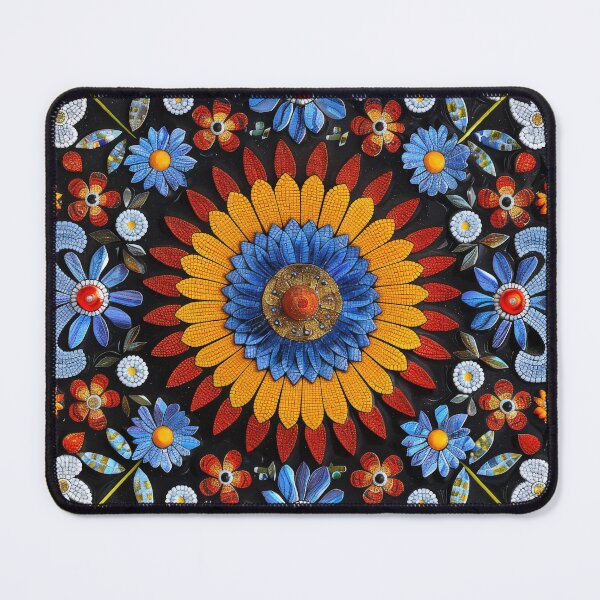 Item preview, Colorful Mosaic Flower Pattern With Centerpiece Sunflower designed and sold by brandway.