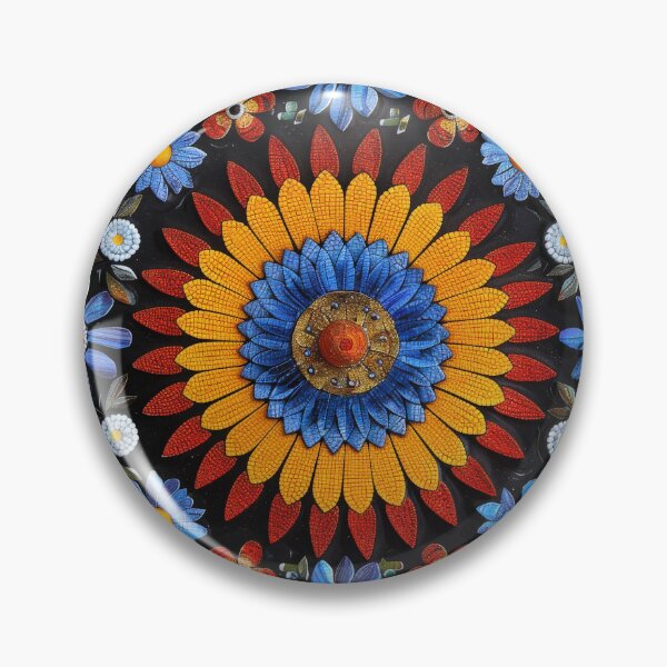 Item preview, Colorful Mosaic Flower Pattern With Centerpiece Sunflower designed and sold by brandway.