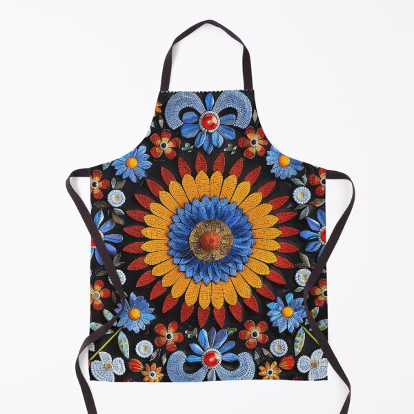 Item preview, Colorful Mosaic Flower Pattern With Centerpiece Sunflower designed and sold by brandway.