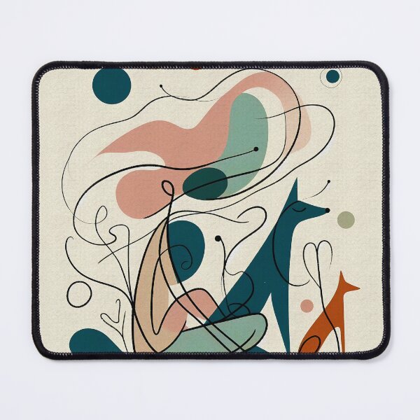 Item preview, Minimalist Surrealist Art | Man Sitting with Two Dogs | Geometric Figures & Lines | Unique Design designed and sold by GOATMATCH.