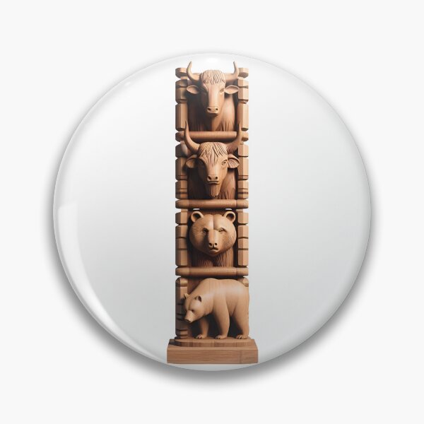 Item preview, wooden totem designed and sold by BLUEiceberg.