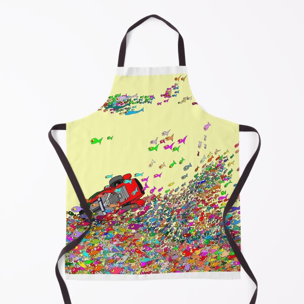 Item preview, a flock of fish in various colors (Yellow) designed and sold by OceanArtStore.