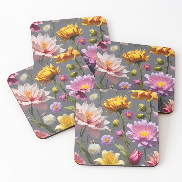 Item preview, Cute pastel color flowers collage, floral pattern design. designed and sold by HAKKI ARSLAN.