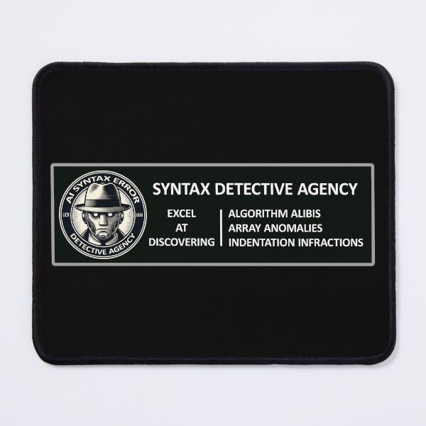 Item preview, AI Syntax Error Detective Agency We Excel At Code Conundrums designed and sold by SportsT-Shirts.