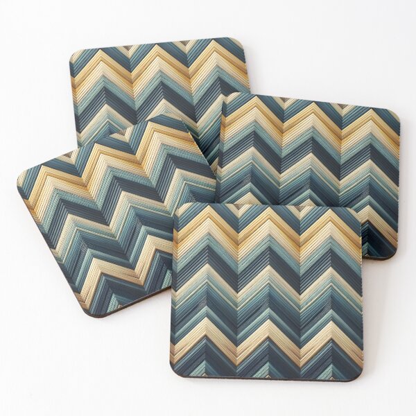 Item preview, Chevron Dark blue and pastel yellow  patterns designed and sold by BlackCatspet1.