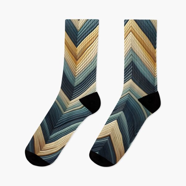 Item preview, Chevron Dark blue and pastel yellow  patterns designed and sold by BlackCatspet1.