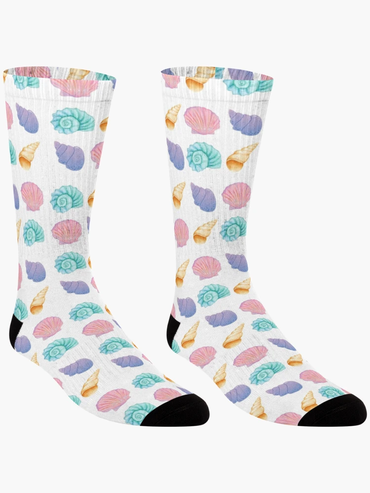 Thumbnail 3 of 5, Socks, Colorful Seashells Pattern designed and sold by PatternCreators.