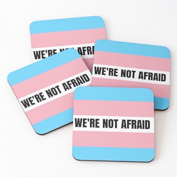 Item preview, We're Not Afraid Trans Pride Flag designed and sold by MiscellanyGifts.