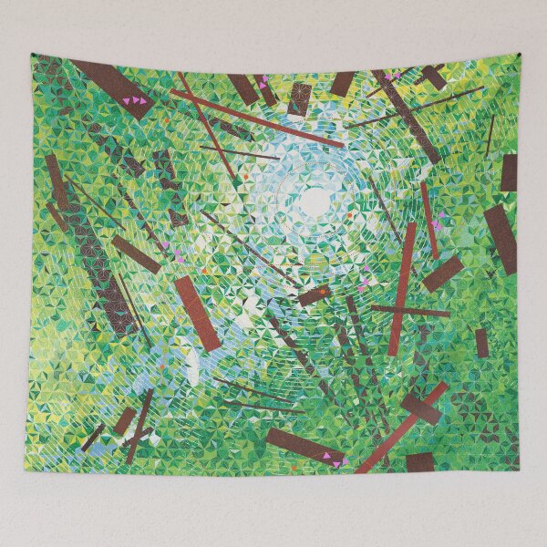 Item preview, Patrón de forma geométrica abstracta: mirando el cielo a través de las hojas designed and sold by Shapes & Fragments.