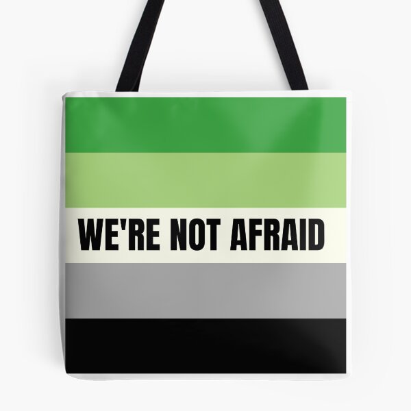 Item preview, We're Not Afraid Aromantic Pride Flag designed and sold by MiscellanyGifts.