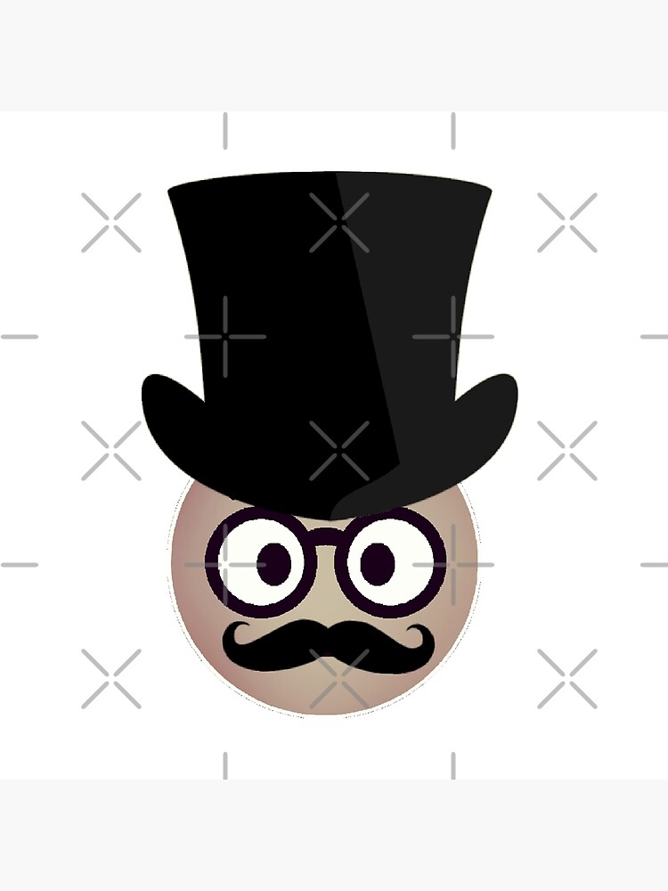 Nerdy Emoji With Moustache And Top Hat Art Board Print By Nopemom Redbubble