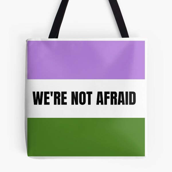 Item preview, We're Not Afraid Genderqueer Pride Flag designed and sold by MiscellanyGifts.