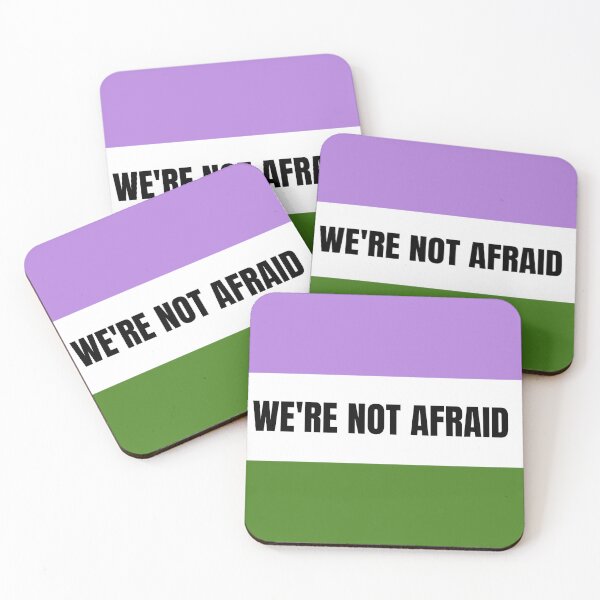 Item preview, We're Not Afraid Genderqueer Pride Flag designed and sold by MiscellanyGifts.
