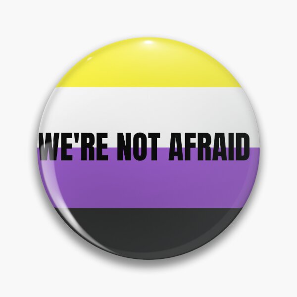 Item preview, We're Not Afraid Nonbinary Pride Flag designed and sold by MiscellanyGifts.