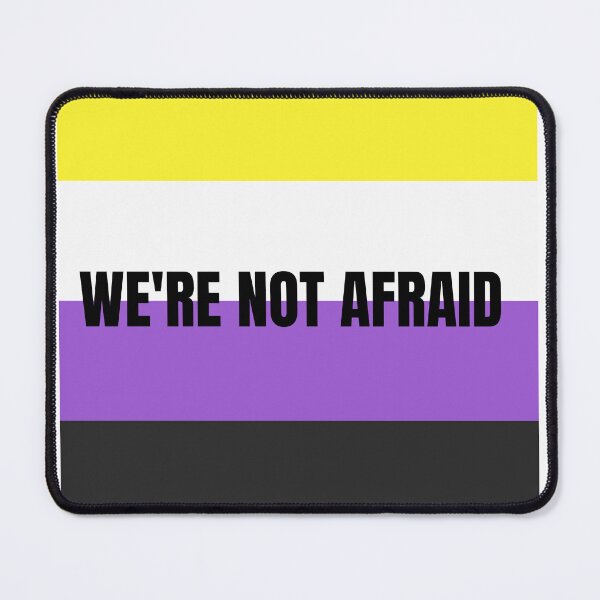 Item preview, We're Not Afraid Nonbinary Pride Flag designed and sold by MiscellanyGifts.