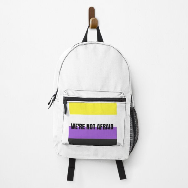 Item preview, We're Not Afraid Nonbinary Pride Flag designed and sold by MiscellanyGifts.