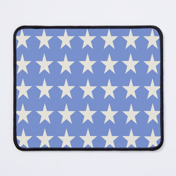 Item preview, Medium CREAM and DANUBE BLUE STARS designed and sold by RachelMacht.
