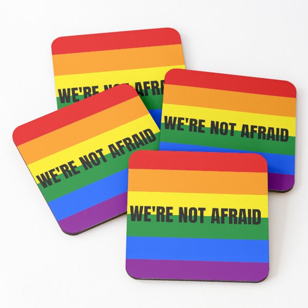 Item preview, We're Not Afraid Gay Pride Flag designed and sold by MiscellanyGifts.