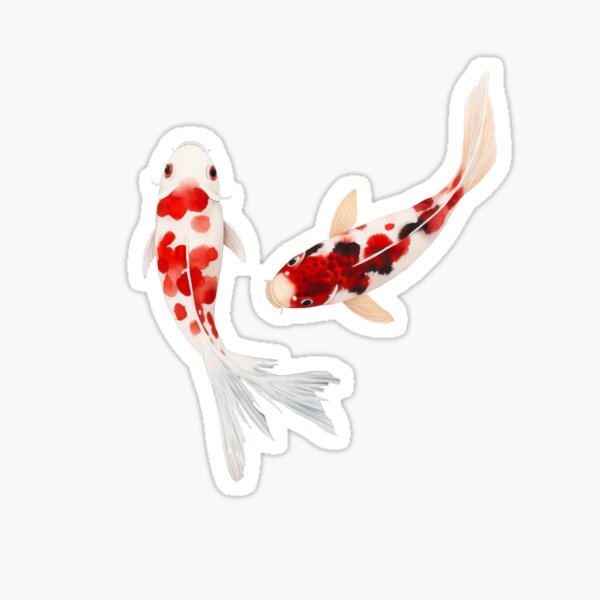 Vista previa del artículo con la obra «Pez Koi Yin y Yang rojo y blanco », diseñado y vendido por xiao xuans.