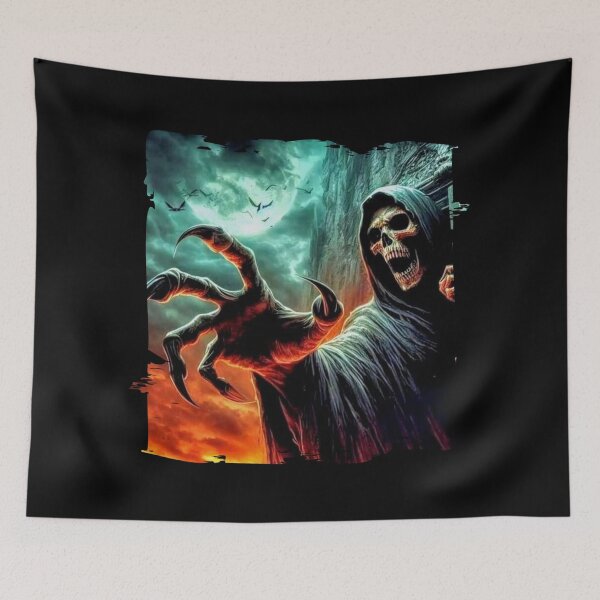 Item preview, Abstract Hooded Skeleton Demon Reaching Out: Dark Fantasy Art designed and sold by Hungry-Murphy.