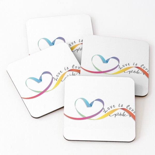 Item preview, Pride Love is love with rainbow heart ribbon designed and sold by vwagenet.
