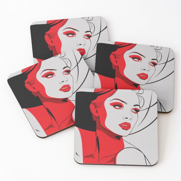 Item preview, Elegant woman in geometrical shape designed and sold by RedCircleArt.