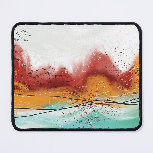 Item preview, Abstract red fiery ocean blue-green waves 2 designed and sold by navitalidesign.
