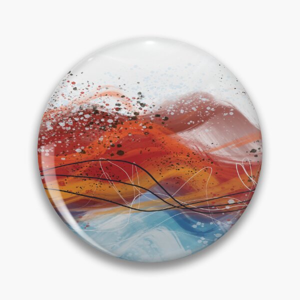 Item preview, Abstract red fiery ocean blue waves 1 designed and sold by navitalidesign.