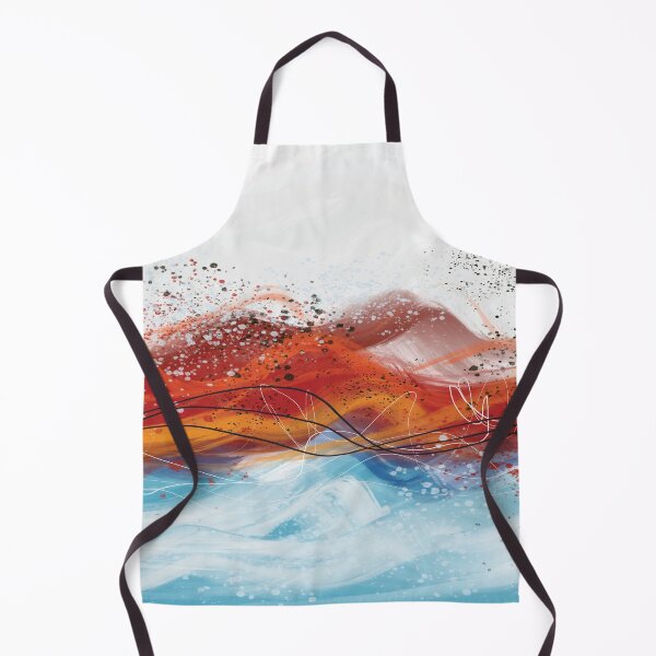 Item preview, Abstract red fiery ocean blue waves 1 designed and sold by navitalidesign.