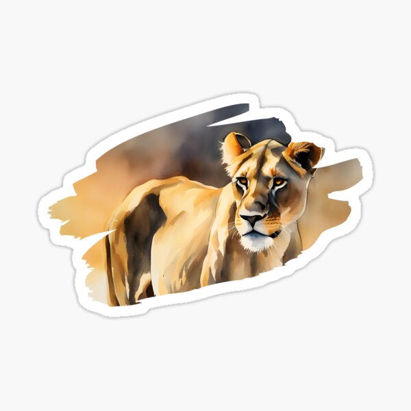 Item preview, Watercolour Lioness in Sunset designed and sold by BookCovered.